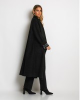 Παλτό με υφή mohair μαύρο