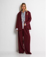 Σακάκι oversized με κουμπί μπορντώ