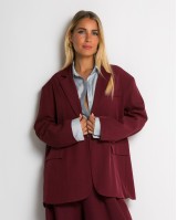 Σακάκι oversized με κουμπί μπορντώ