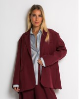 Σακάκι oversized με κουμπί μπορντώ