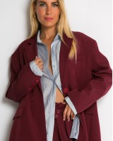 Σακάκι oversized με κουμπί μπορντώ