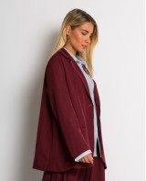 Σακάκι oversized με κουμπί μπορντώ
