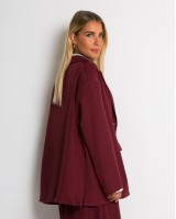 Σακάκι oversized με κουμπί μπορντώ