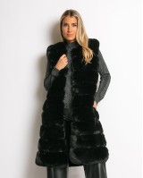 Γουνα αμάνικη μακριά μαύρη