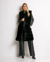 Γουνα αμάνικη μακριά μαύρη