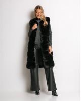 Γουνα αμάνικη μακριά μαύρη