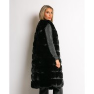 Γουνα αμάνικη μακριά μαύρη