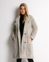 Παλτό teddy γκρι