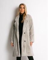 Παλτό teddy γκρι