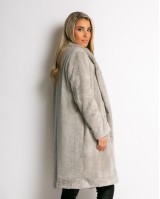 Παλτό teddy γκρι