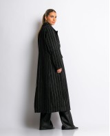 Παλτό με κουμπιά ριγέ μαύρο