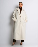 Παλτό με φόδρα και λάστιχο στο μανίκι εκρού