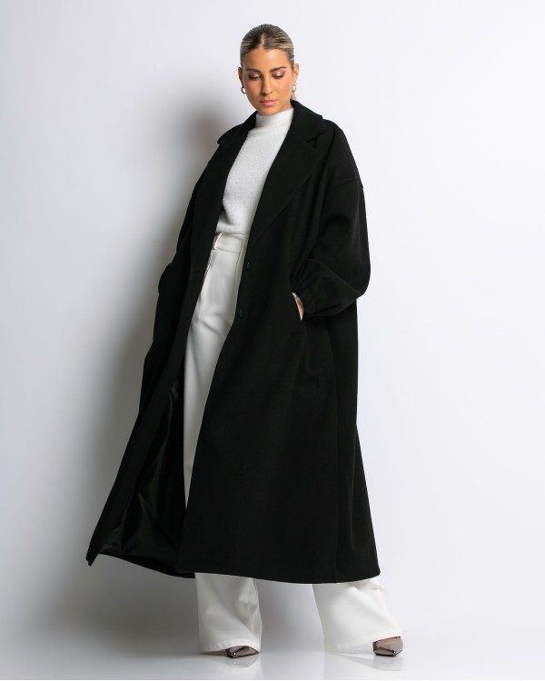 Παλτό με  φόδρα λάστιχο στο μανίκι μπορντώ