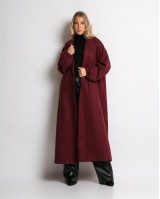 Παλτό με  φόδρα λάστιχο στο μανίκι μπορντώ