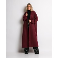 Παλτό με  φόδρα λάστιχο στο μανίκι μπορντώ