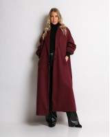 Παλτό με  φόδρα λάστιχο στο μανίκι μπορντώ