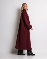 Παλτό με  φόδρα λάστιχο στο μανίκι μπορντώ