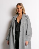 Παλτό με  φόδρα και λάστιχο στο μανίκι γκρι
