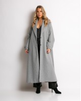 Παλτό με  φόδρα και λάστιχο στο μανίκι γκρι