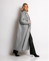 Παλτό με  φόδρα και λάστιχο στο μανίκι γκρι