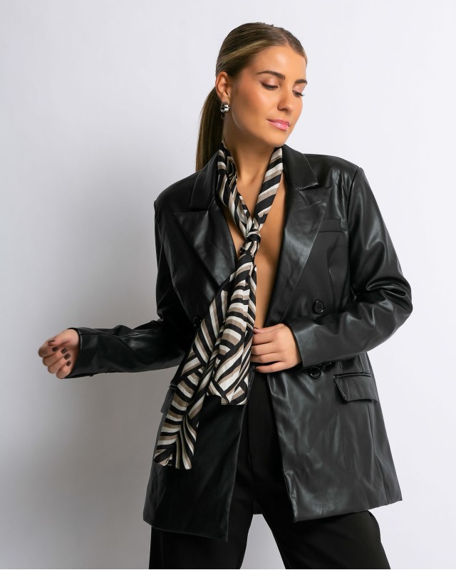 Σακάκι δερματίνη μαύρο