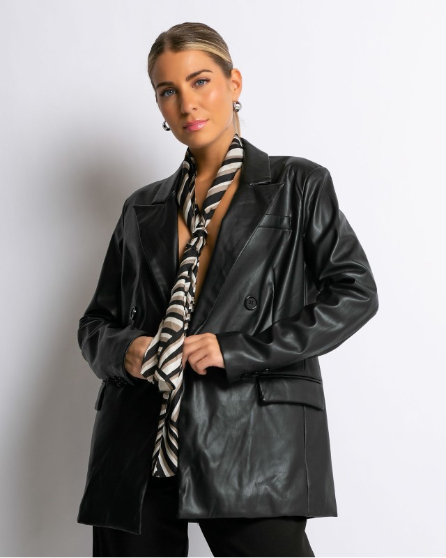 Σακάκι δερματίνη μαύρο