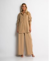 Σετ πουκάμισο & παντελόνι με στρας μπεζ