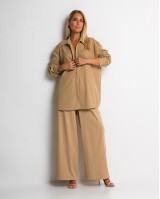 Σετ πουκάμισο & παντελόνι με στρας μπεζ