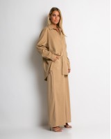 Σετ πουκάμισο & παντελόνι με στρας μπεζ