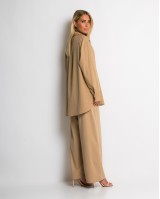 Σετ πουκάμισο & παντελόνι με στρας μπεζ