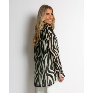 Πουκάμισο zebra print μαύρο