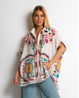 Πουκάμισο oversized με print λαχούρια Πουκάμισο oversized με print λαχούρια