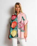 Πουκάμισο oversized με print Don't Stop Πουκάμισο oversized με print Don't Stop