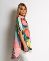 Πουκάμισο oversized με print Don't Stop Πουκάμισο oversized με print Don't Stop