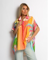 Πουκάμισο oversized με print φοίνικας Πουκάμισο oversized με print φοίνικας