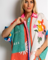 Πουκάμισο oversized με print summer vibes Πουκάμισο oversized με print summer vibes