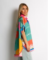 Πουκάμισο oversized με print summer vibes Πουκάμισο oversized με print summer vibes