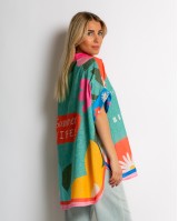Πουκάμισο oversized με print summer vibes Πουκάμισο oversized με print summer vibes