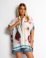 Πουκάμισο oversized με print J'adore Πουκάμισο oversized με print J'adore