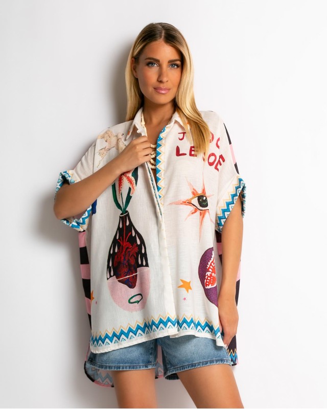 Πουκάμισο oversized με print J'adore Πουκάμισο oversized με print J'adore