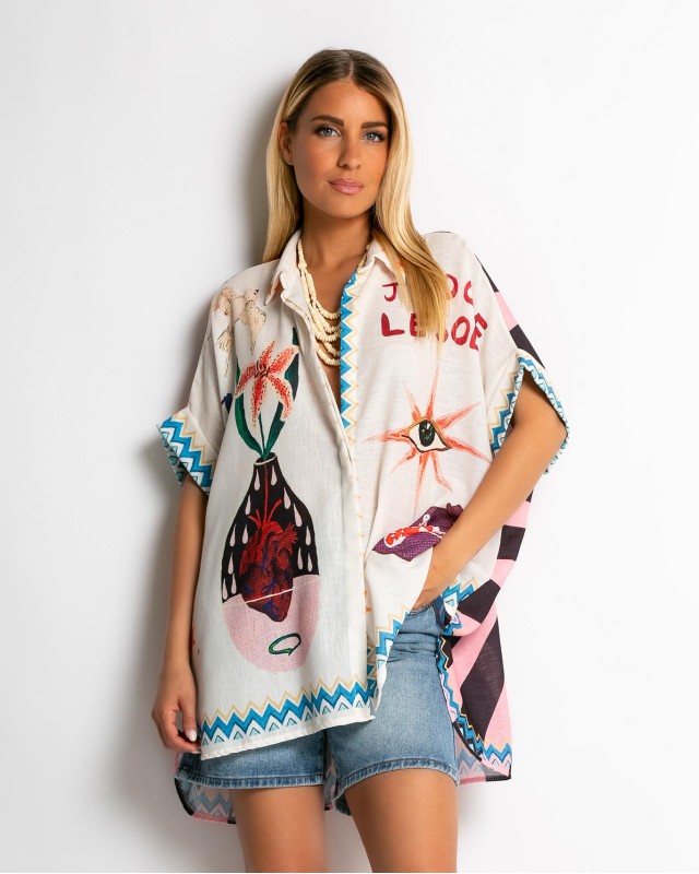 Πουκάμισο oversized με print J'adore Πουκάμισο oversized με print J'adore