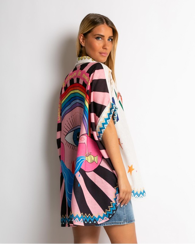 Πουκάμισο oversized με print J'adore Πουκάμισο oversized με print J'adore