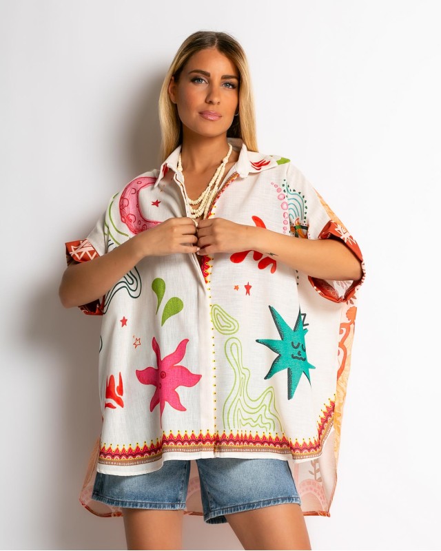 Πουκάμισο oversized με print Starfish