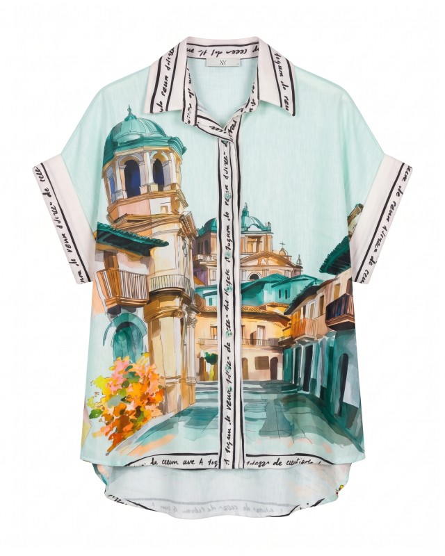 Πουκάμισο oversized με print City