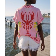 Πουκάμισο oversized με print lobster