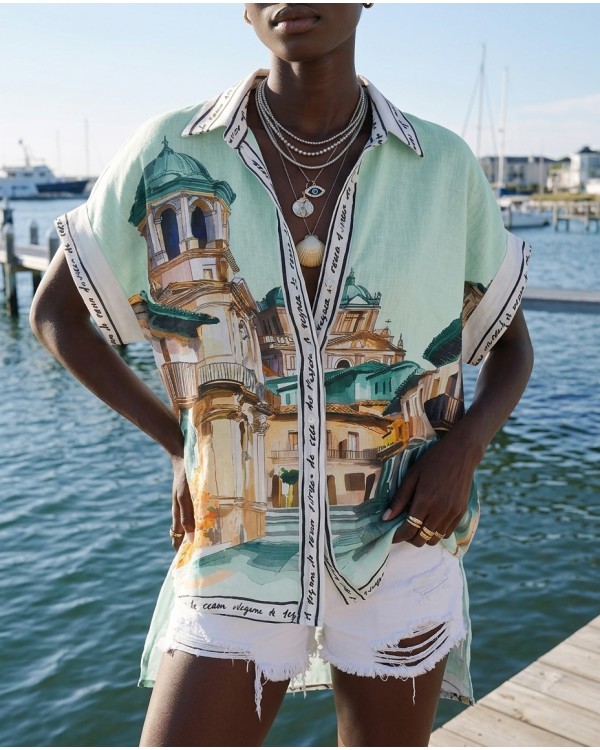 Πουκάμισο oversized με print Alone