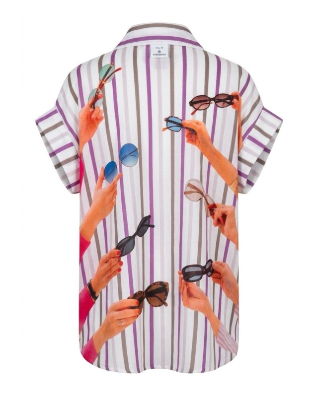 Πουκάμισο oversized με print colourful sunglasses