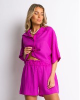 Σετ crop πουκάμισο και σορτς magenta Σετ crop πουκάμισο και σορτς magenta