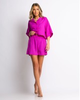 Σετ crop πουκάμισο και σορτς magenta Σετ crop πουκάμισο και σορτς magenta