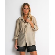 Πουκάμισο μακρύ με στρογγυλεμένο τελείωμα πούρο